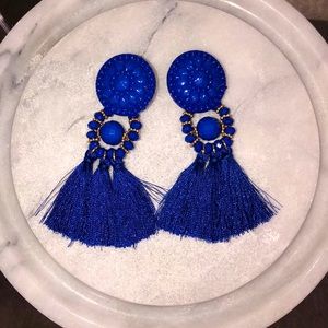 5/$25 Royal Blue & Gold Beaded Earrings